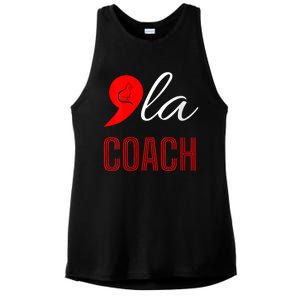 Comma La Kamala Harris Tim Walz Coach 2024 La Comma Ladies PosiCharge Tri-Blend Wicking Tank