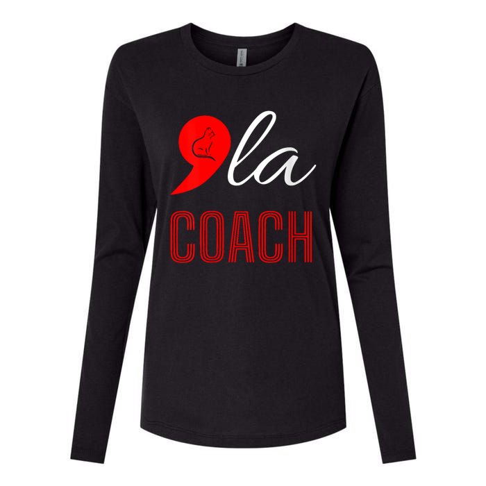 Comma La Kamala Harris Tim Walz Coach 2024 La Comma Womens Cotton Relaxed Long Sleeve T-Shirt