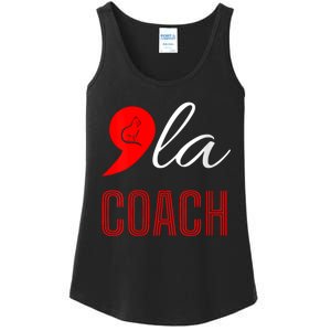 Comma La Kamala Harris Tim Walz Coach 2024 La Comma Ladies Essential Tank