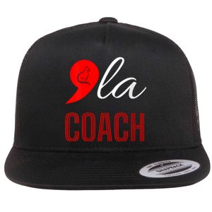 Comma La Kamala Harris Tim Walz Coach 2024 La Comma Flat Bill Trucker Hat