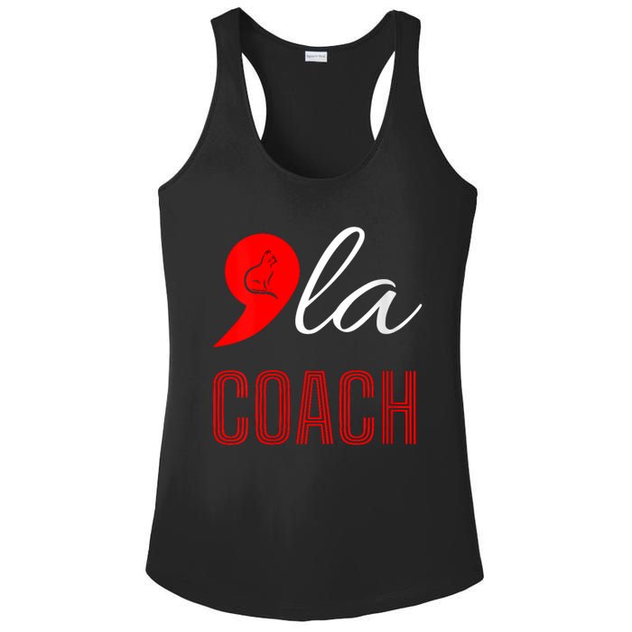 Comma La Kamala Harris Tim Walz Coach 2024 La Comma Ladies PosiCharge Competitor Racerback Tank