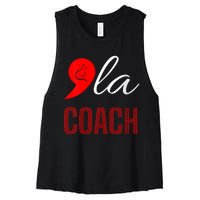 Comma La Kamala Harris Tim Walz Coach 2024 La Comma Women's Racerback Cropped Tank