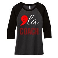 Comma La Kamala Harris Tim Walz Coach 2024 La Comma Women's Tri-Blend 3/4-Sleeve Raglan Shirt