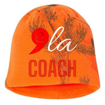 Comma La Kamala Harris Tim Walz Coach 2024 La Comma Kati - Camo Knit Beanie