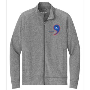 Comma La Kamala Hebrew Alphabet Stretch Full-Zip Cadet Jacket