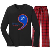 Comma La Kamala Hebrew Alphabet Women's Long Sleeve Flannel Pajama Set 