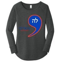 Comma La Kamala Hebrew Alphabet Women's Perfect Tri Tunic Long Sleeve Shirt