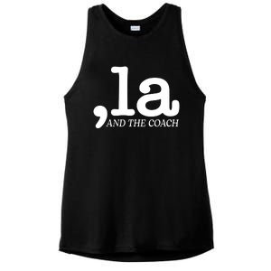 Comma La Kamala Harris Tim Walz Coach 2024 La Comma Ladies PosiCharge Tri-Blend Wicking Tank