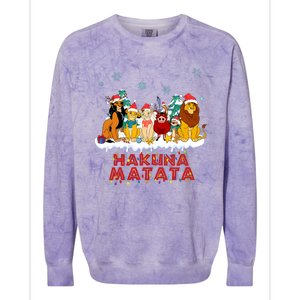 Christmas Lion King Hakuna Merry Christmas Colorblast Crewneck Sweatshirt