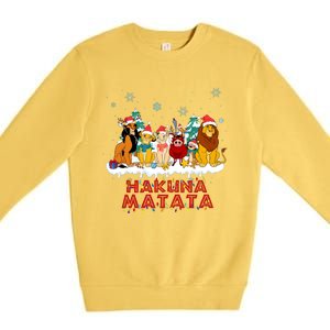 Christmas Lion King Hakuna Merry Christmas Premium Crewneck Sweatshirt