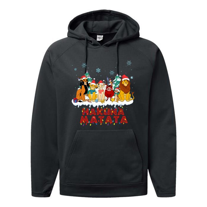 Christmas Lion King Hakuna Merry Christmas Performance Fleece Hoodie