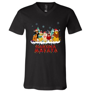 Christmas Lion King Hakuna Merry Christmas V-Neck T-Shirt