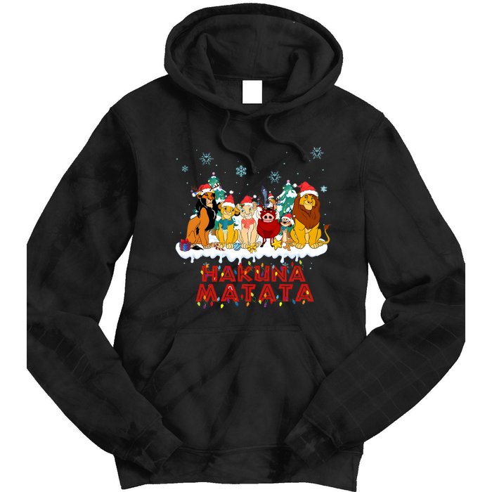 Christmas Lion King Hakuna Merry Christmas Tie Dye Hoodie