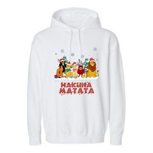 Christmas Lion King Hakuna Merry Christmas Garment-Dyed Fleece Hoodie