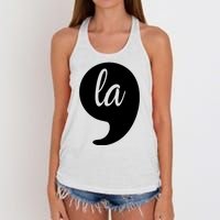 Comma La Kamala Harris For President 2024 Election Women's Knotted Racerback Tank