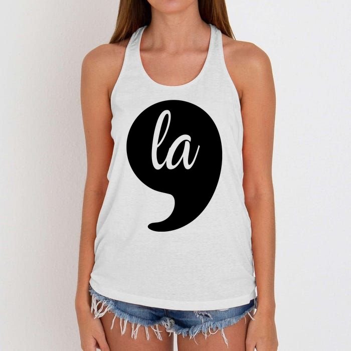 Comma La Kamala Harris For President 2024 Election Women's Knotted Racerback Tank