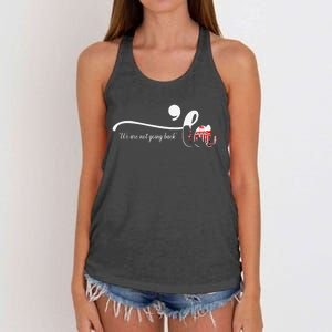 Comma La Kamala Harris Punctuation WeRe Not Going Back Women's Knotted Racerback Tank