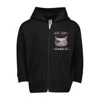 Cat Lady Kamala Harris For President 2024 Toddler Zip Fleece Hoodie