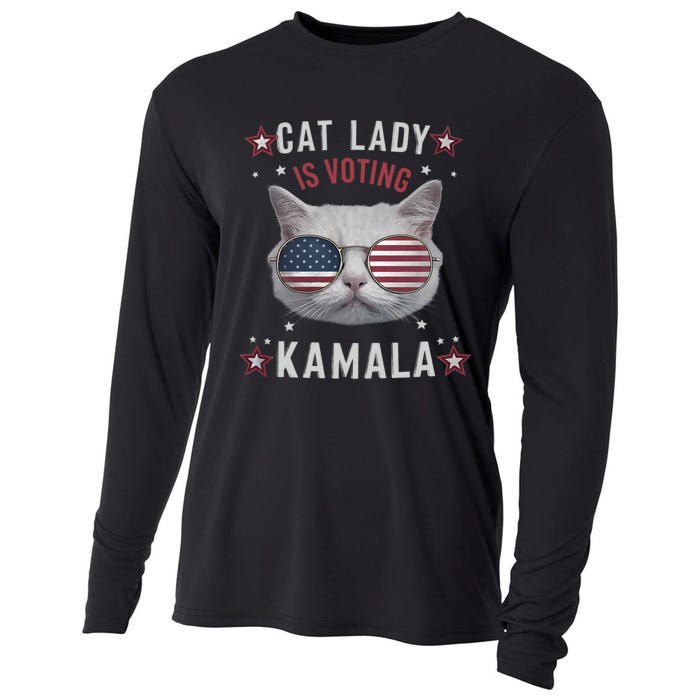 Cat Lady Kamala Harris For President 2024 Cooling Performance Long Sleeve Crew