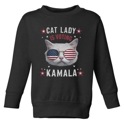 Cat Lady Kamala Harris For President 2024 Toddler Sweatshirt