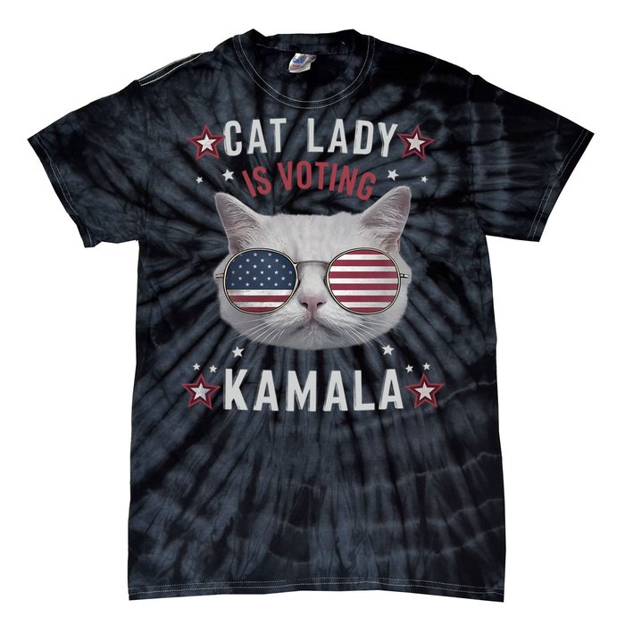 Cat Lady Kamala Harris For President 2024 Tie-Dye T-Shirt