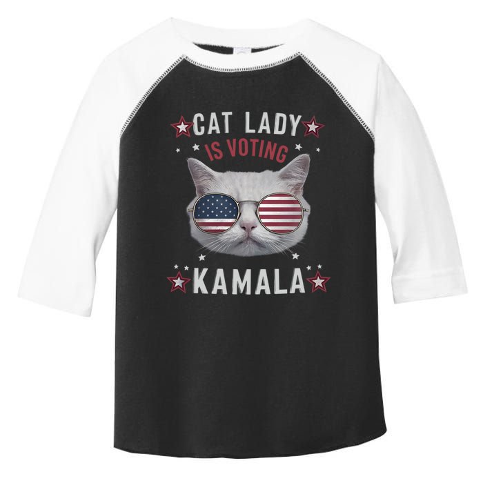 Cat Lady Kamala Harris For President 2024 Toddler Fine Jersey T-Shirt