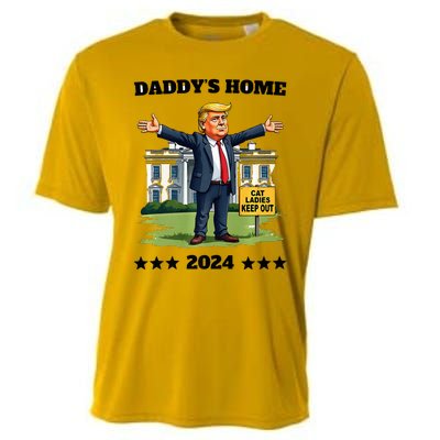 Cat Ladies Keep Out DaddyS Home Funny Trump President Cooling Performance Crew T-Shirt