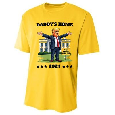 Cat Ladies Keep Out DaddyS Home Funny Trump President Performance Sprint T-Shirt