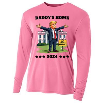 Cat Ladies Keep Out DaddyS Home Funny Trump President Cooling Performance Long Sleeve Crew