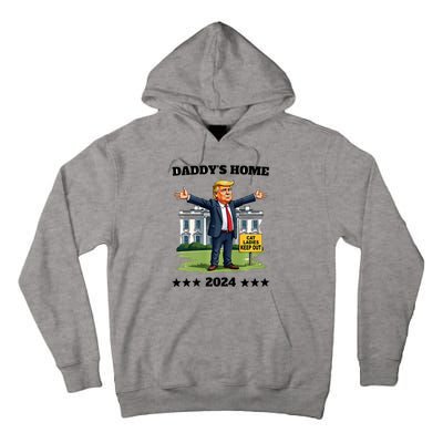 Cat Ladies Keep Out DaddyS Home Funny Trump President Tall Hoodie