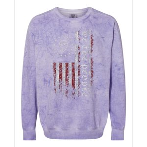 Comma La Kamala Harris 2024 We The People Us Flag Colorblast Crewneck Sweatshirt