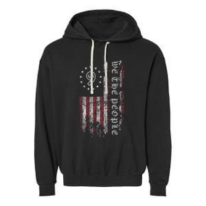 Comma La Kamala Harris 2024 We The People Us Flag Garment-Dyed Fleece Hoodie