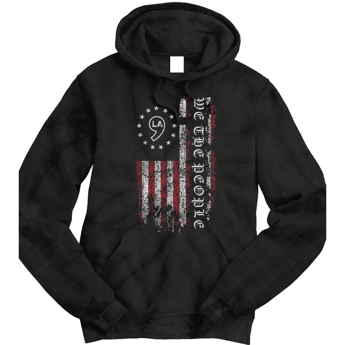 Comma La Kamala Harris 2024 We The People Us Flag Tie Dye Hoodie