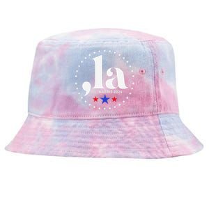 Comma La Kamala Harris For President 2024 Funny Kamala Us Tie-Dyed Bucket Hat