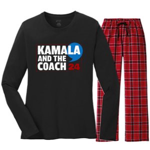 Comma La Kamala Harris 2024 Election Usa La Comma President Women's Long Sleeve Flannel Pajama Set 