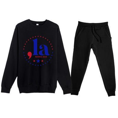 Comma La Kamala Harris For President 2024 Funny Kamala Us Gift Premium Crewneck Sweatsuit Set