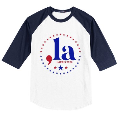 Comma La Kamala Harris For President 2024 Funny Kamala Us Gift Baseball Sleeve Shirt