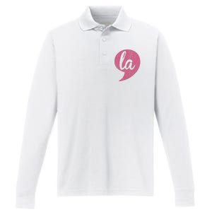 Comma + La Kamala Harris Vp 2024 Election Aka Soror Voting Performance Long Sleeve Polo