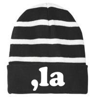 Comma La Kamala Harris Striped Beanie with Solid Band