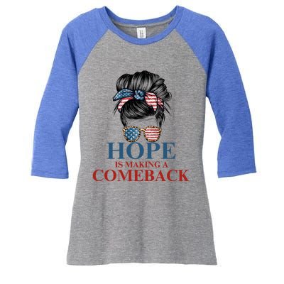 Cat Ladies Kamala Usa Democrats Hope Is Making Comeback Gift Women's Tri-Blend 3/4-Sleeve Raglan Shirt