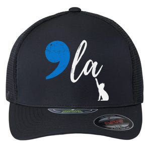 Comma +  La Kamala Harris Vote For Childless Cat Ladies Flexfit Unipanel Trucker Cap