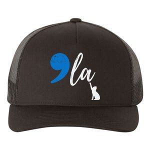 Comma +  La Kamala Harris Vote For Childless Cat Ladies Yupoong Adult 5-Panel Trucker Hat