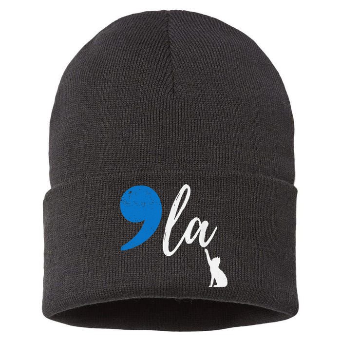 Comma +  La Kamala Harris Vote For Childless Cat Ladies Sustainable Knit Beanie