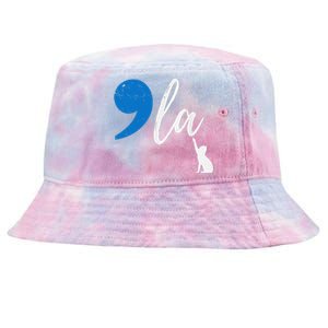 Comma +  La Kamala Harris Vote For Childless Cat Ladies Tie-Dyed Bucket Hat