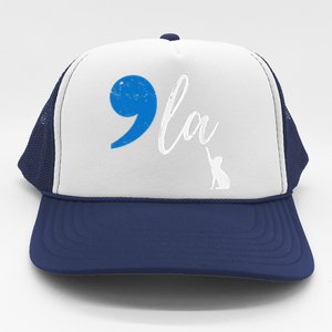 Comma +  La Kamala Harris Vote For Childless Cat Ladies Trucker Hat