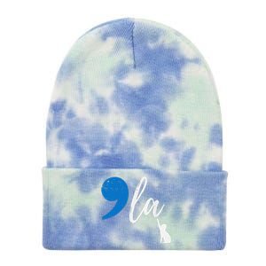 Comma +  La Kamala Harris Vote For Childless Cat Ladies Tie Dye 12in Knit Beanie