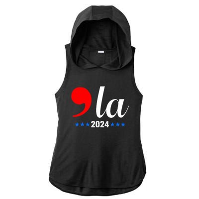 Comma + La Kamala Harris For President 2024 Election Ladies PosiCharge Tri-Blend Wicking Draft Hoodie Tank