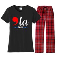 Comma + La Kamala Harris For President 2024 Election Women's Flannel Pajama Set