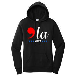 Comma + La Kamala Harris For President 2024 Election Women's Pullover Hoodie