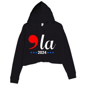 Comma + La Kamala Harris For President 2024 Election Crop Fleece Hoodie